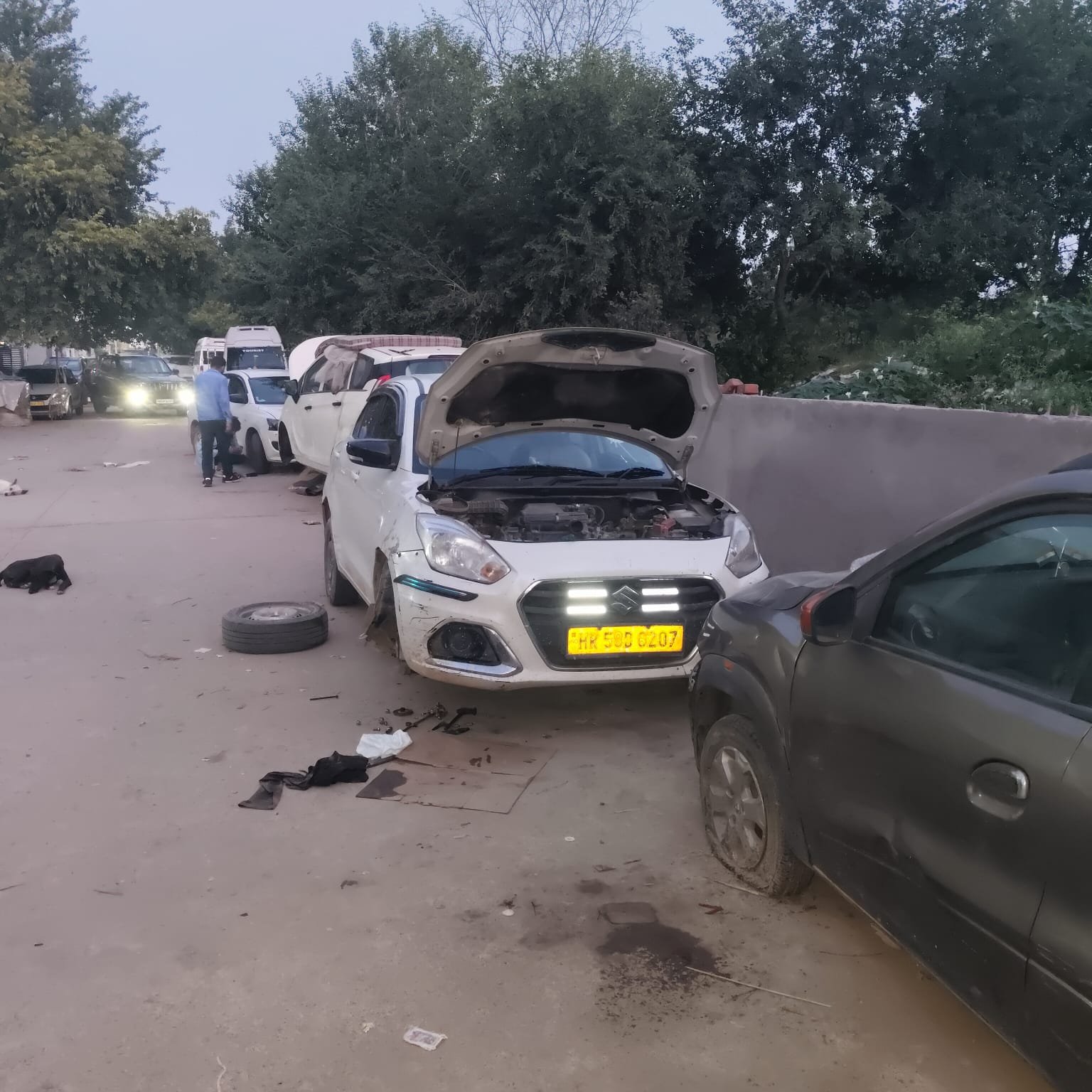 Professional car service workshop
